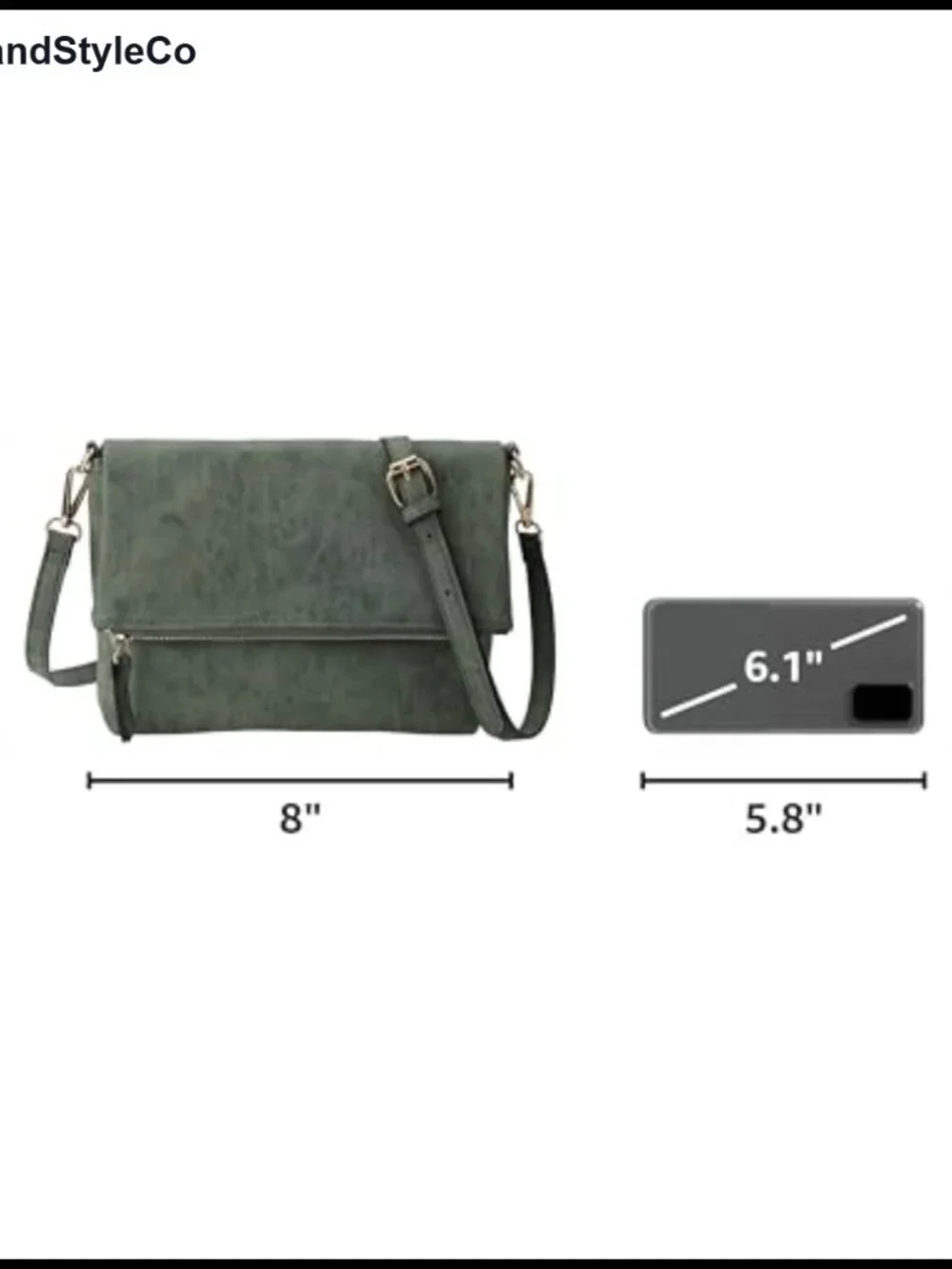 Vegan PU Leather Crossbody Bag for Women, Adjustable Strap, Detachable Wristlet
